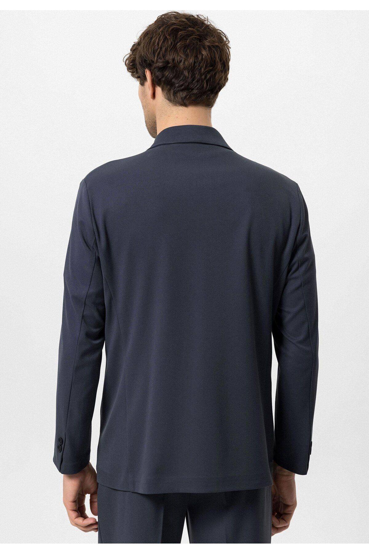 Antioch-Smoked Double Breasted Closure Hidden Pocket Men's Blazer Jacket 7