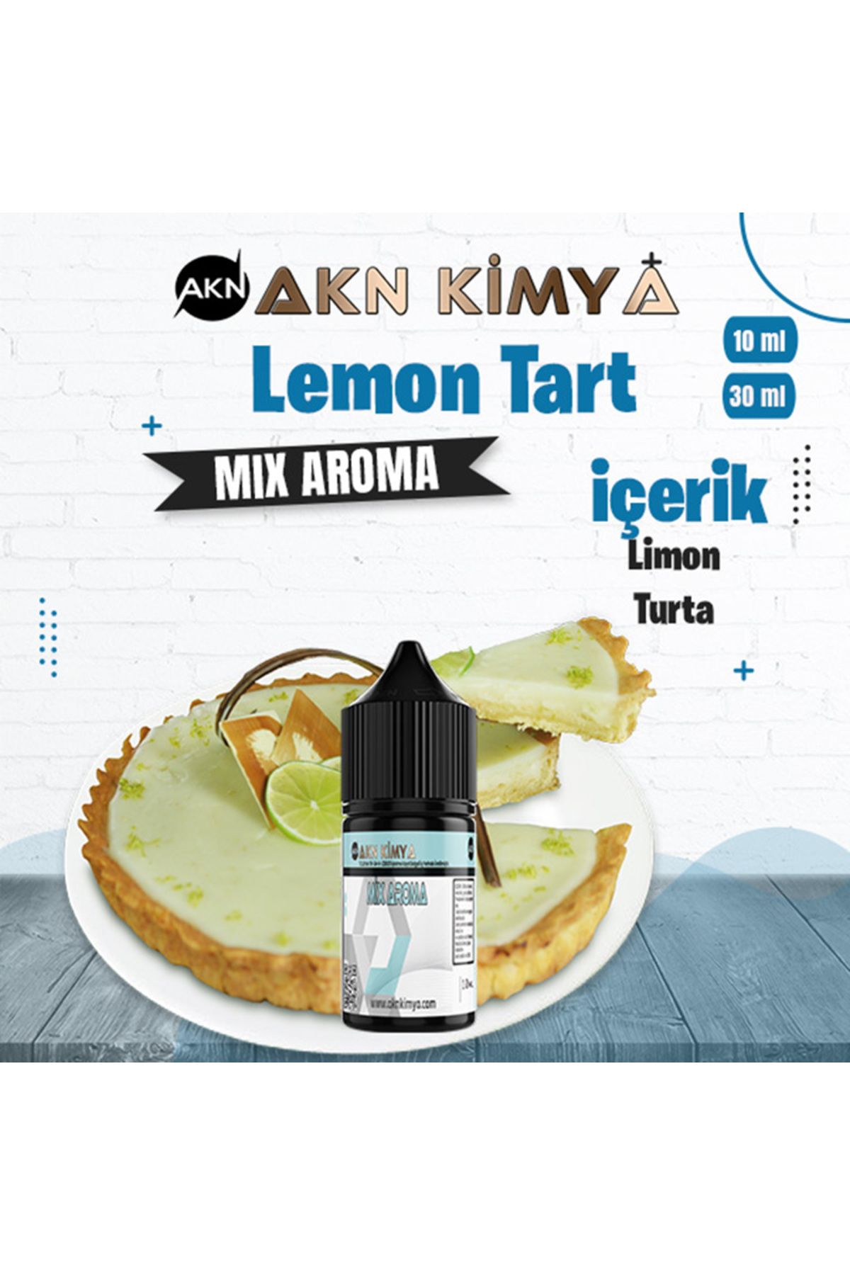 akn kimya Lemon Tart Mix Aroma Limon Turta Gıda Aroması 10 ml