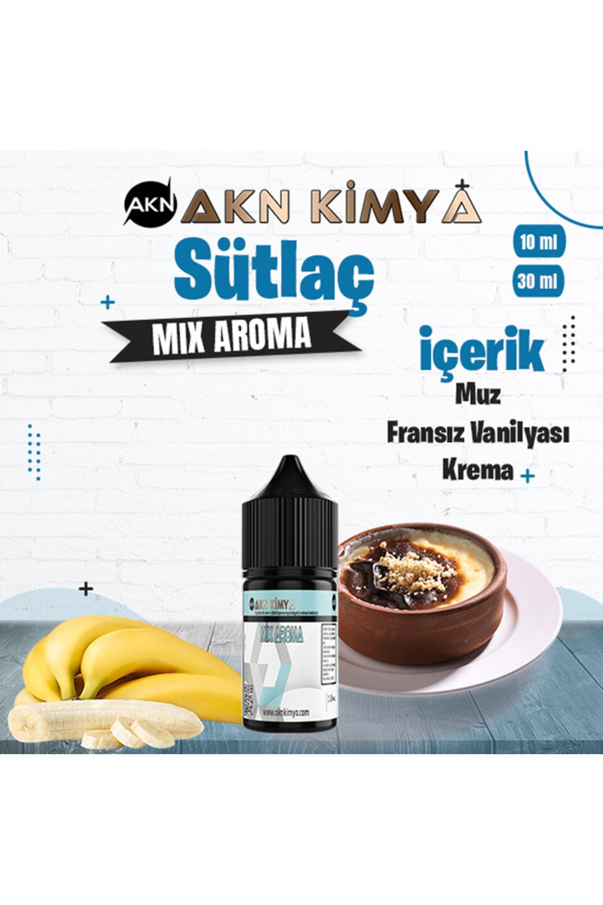 akn kimya Sütlaç Mix Aroma Gıda Aroması 10 ml