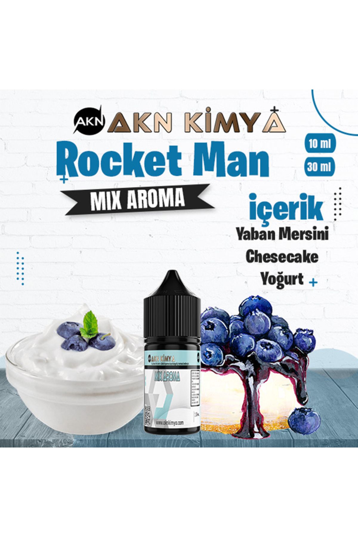 akn kimya One Hit Wonder Rocket Man Mix Aroma Yabanmersini YoğurtGıda Aroması 10 ml