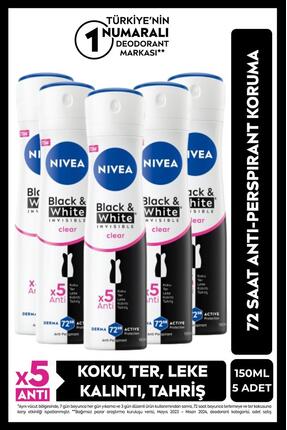 NIVEA Kadın Sprey Deodorant Black&white Invisible Clear 150ml, 48 Saat Anti-p...