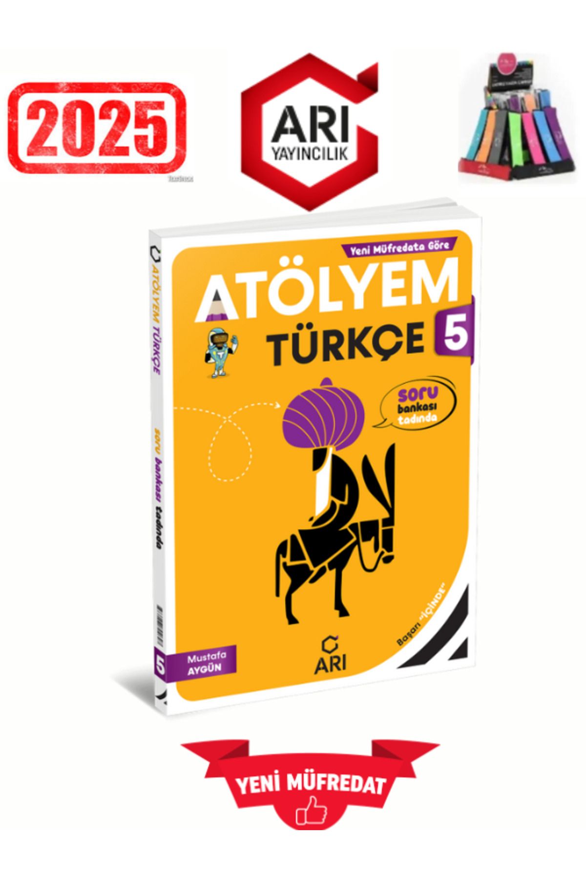 Arı Yayıncılık 2024-2025 Müfredat 5.Sınıf Atölyem Türkçe %100 Yeni Konu Özetli Soru Bankası+Kalemlik