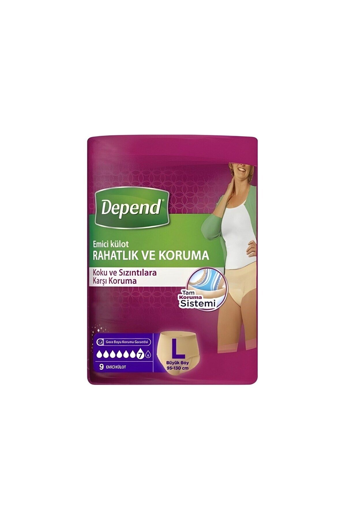 Depend Kadın Emici Külot 9 Adet Büyük Boy Large Beden 9 9 18 Ad