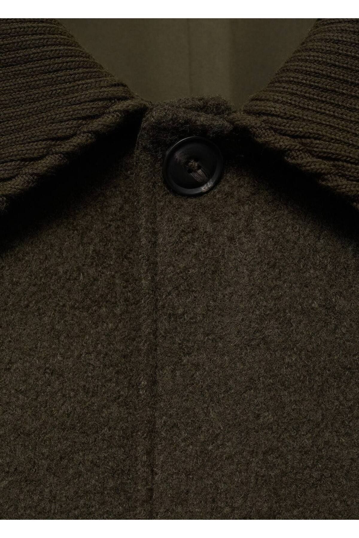 MANGO Man-Woolen Boucle Jacket with Pockets 8