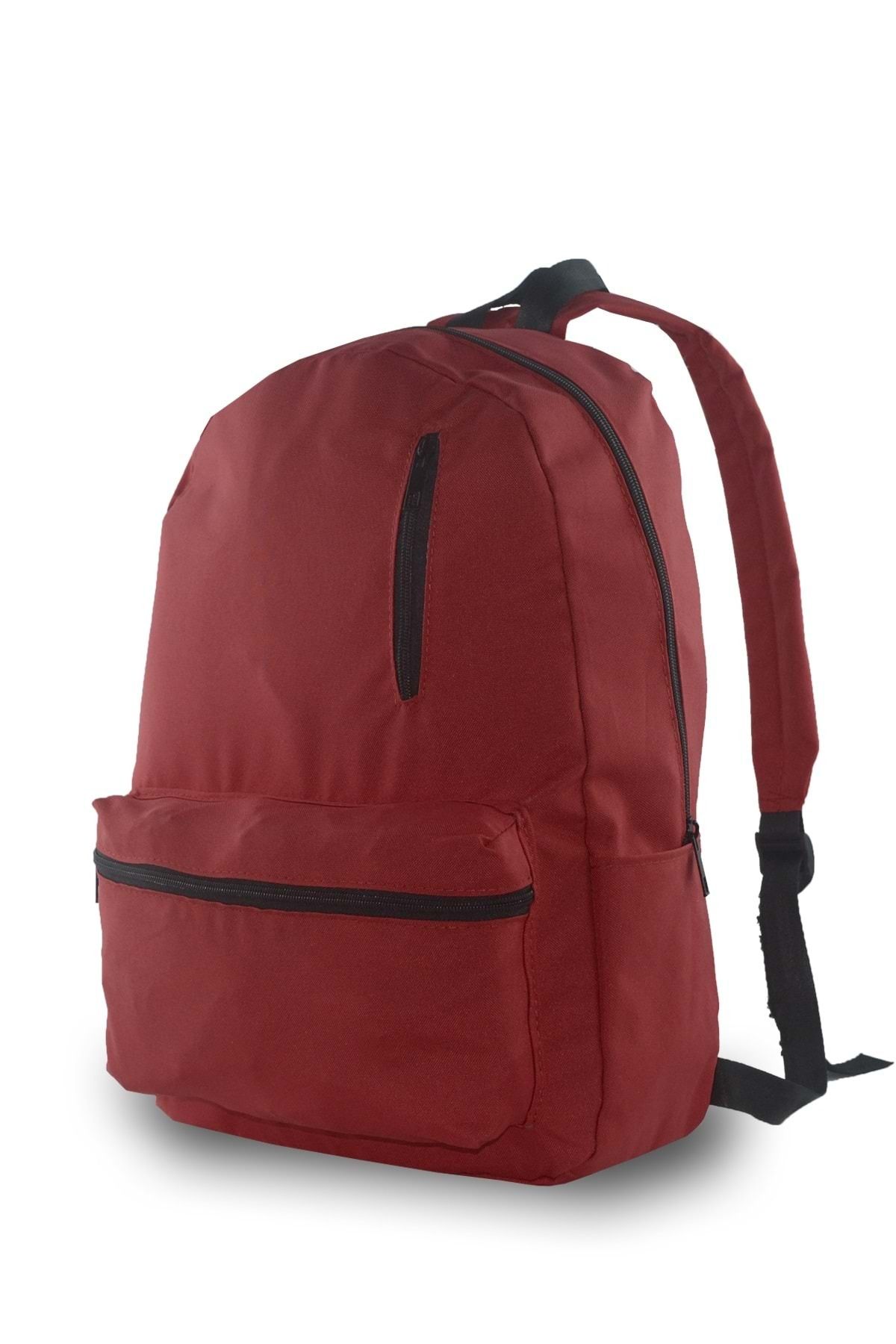 Bagorama-Hunt Unisex Fabric Daily and School Backpack - Claret Red 2