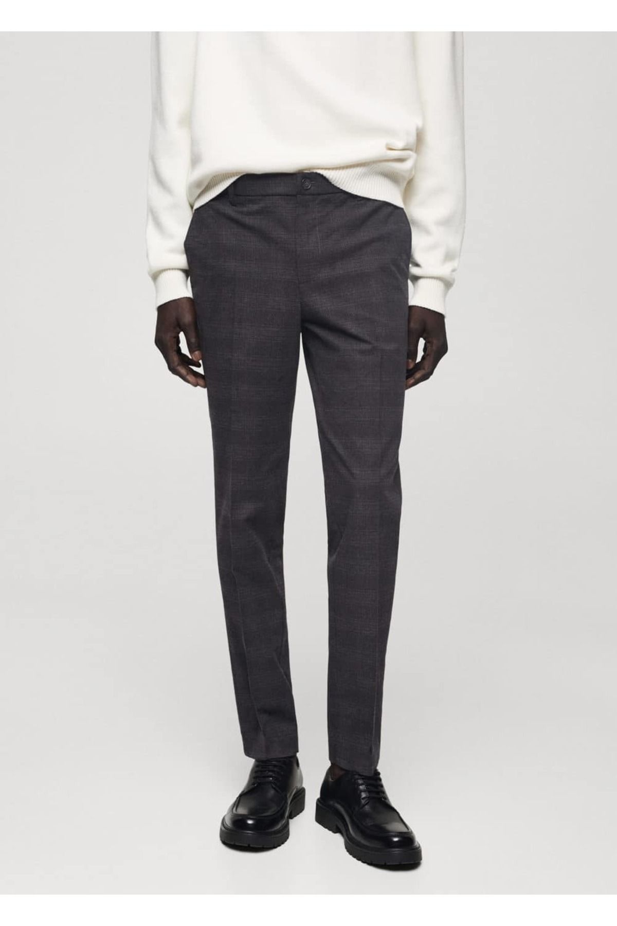MANGO Man-Slim Fit Cotton Plaid Pants 1