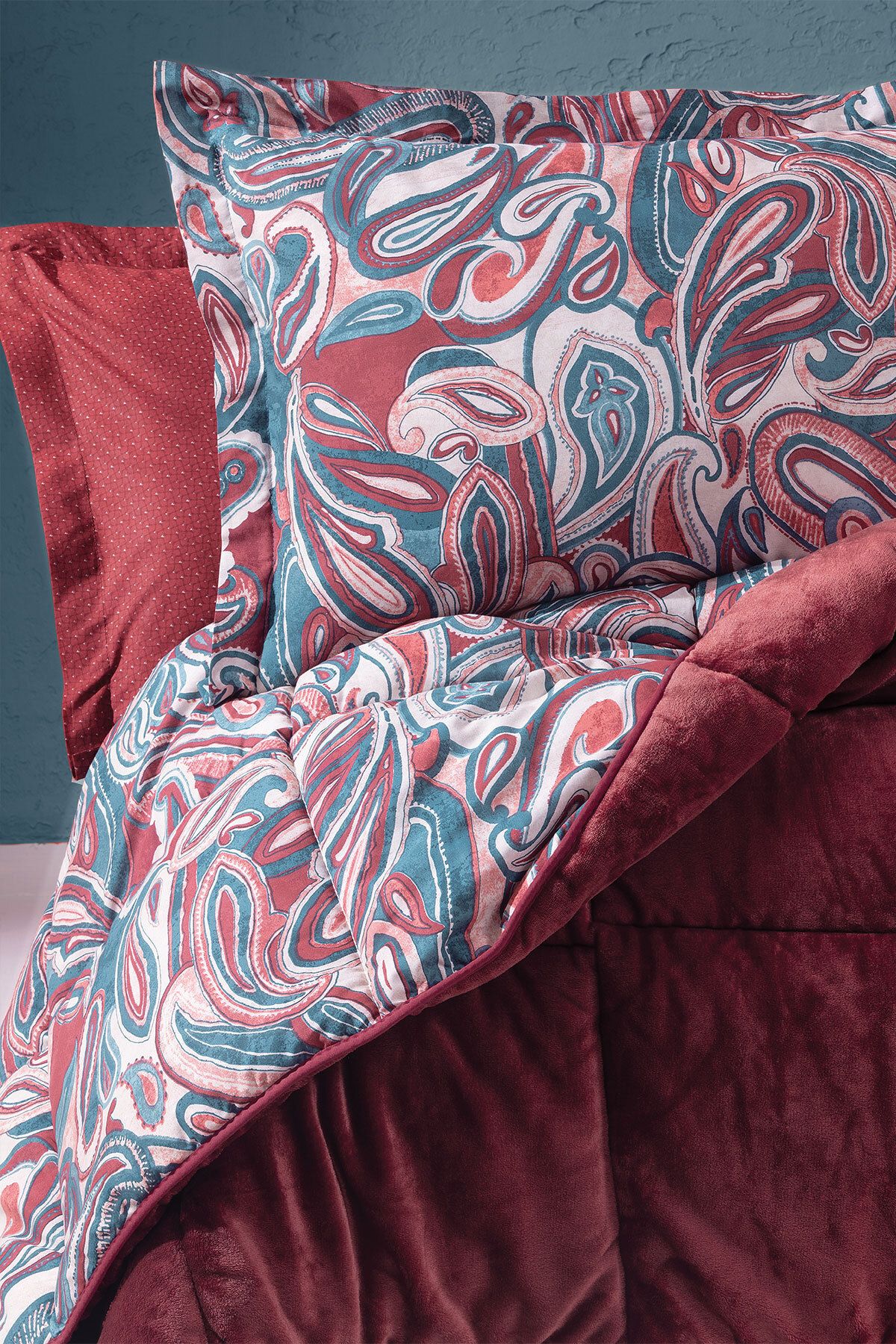 Yataş-Barlett Single Triola Sleeping Set - Claret Red 2