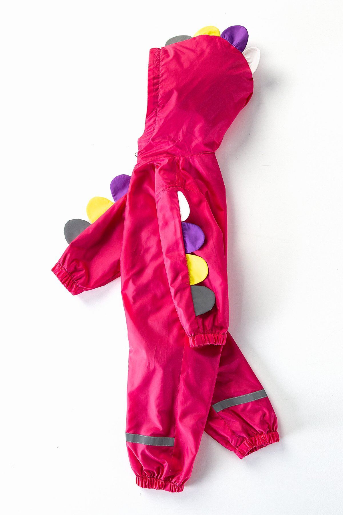 MDM Sevimli Dinazor Kulaklı Figürlü Kapşonlu Pamuk Astarlı Erkek Kız Bebek Yağmurluk Mont Tulum Çocuk fotoğrafı 3 (önizleme)