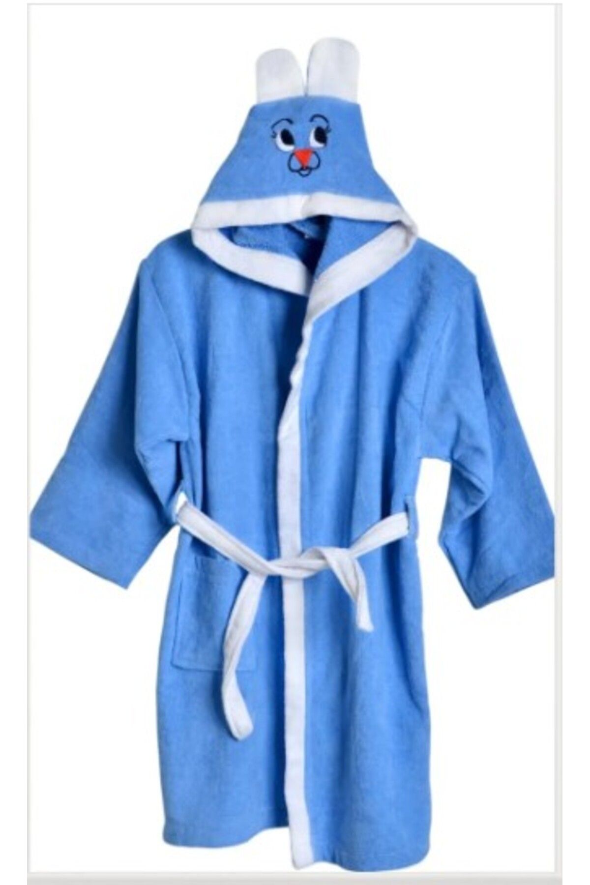 Diji Baby-Blue Hooded Cotton Children's Bathrobe 1