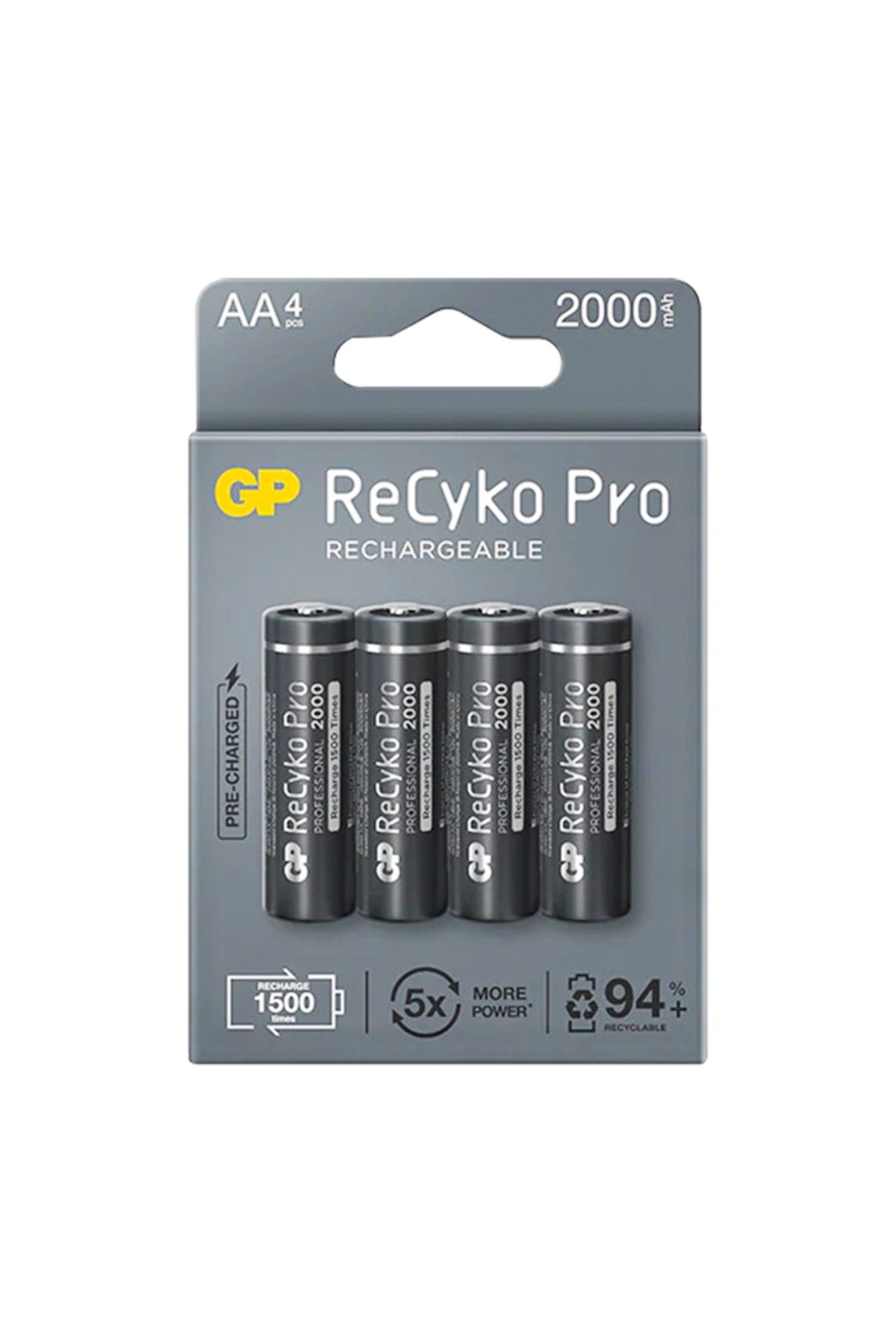 Findit GP RECYKO PRO AA 2000 MAH ŞARJLI 4LÜ PİL GP210AAHCB-2EB4 (GPRHC212B309) (2818)