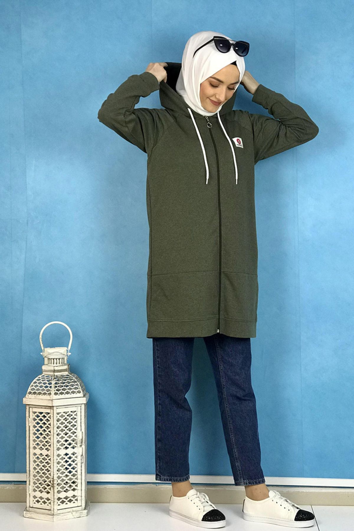 COXO Fashion`S Fermuarlı Kap Haki