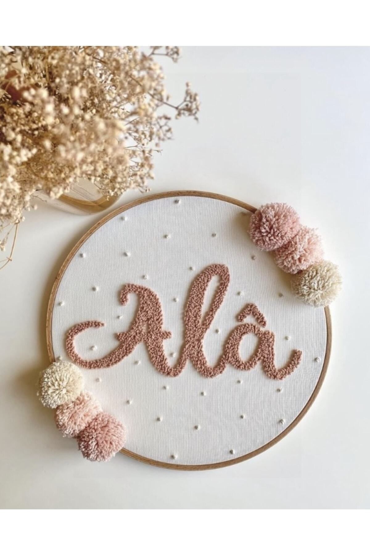 AFRALYAHOME 20 CM-Bebek/çocuk Odası Isimli Kapı Süsü/punch Nakış Duvar Panosu/bebek Hediyelik Hastane Kapı Süsü fotoğrafı 4 (önizleme)