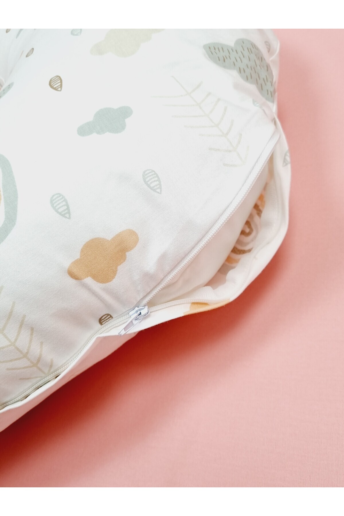 Yada Baby %100 Pamuklu Kumaştan Poplin Kumaş Astarlı Fermuarlı Emzirme Minderi Ve Bebek Destek Yastığı fotoğrafı 3 (önizleme)