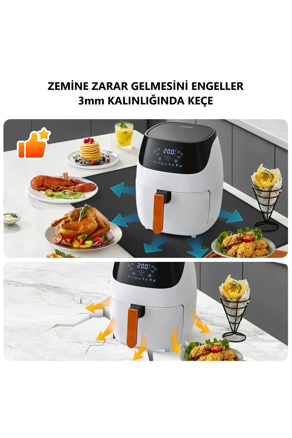 Next Craft Keçe Altlık Nihale Airfryer Fırın Kahve Makinesi Çay