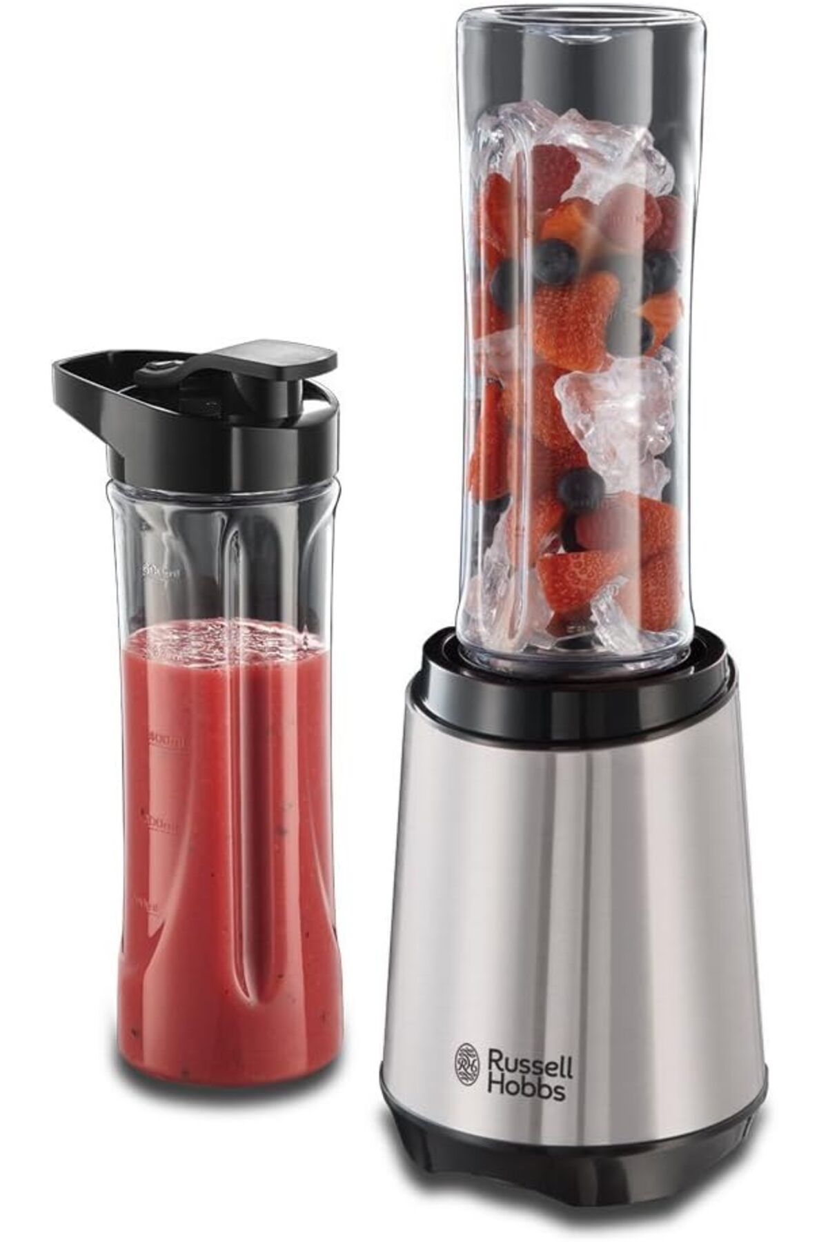 STOREMAX EMLshop Hobbs 23470 56 Mix & Go Steel blender, smoothie Maker (300 Watt), ve 2 şişe, paslanmaz çe