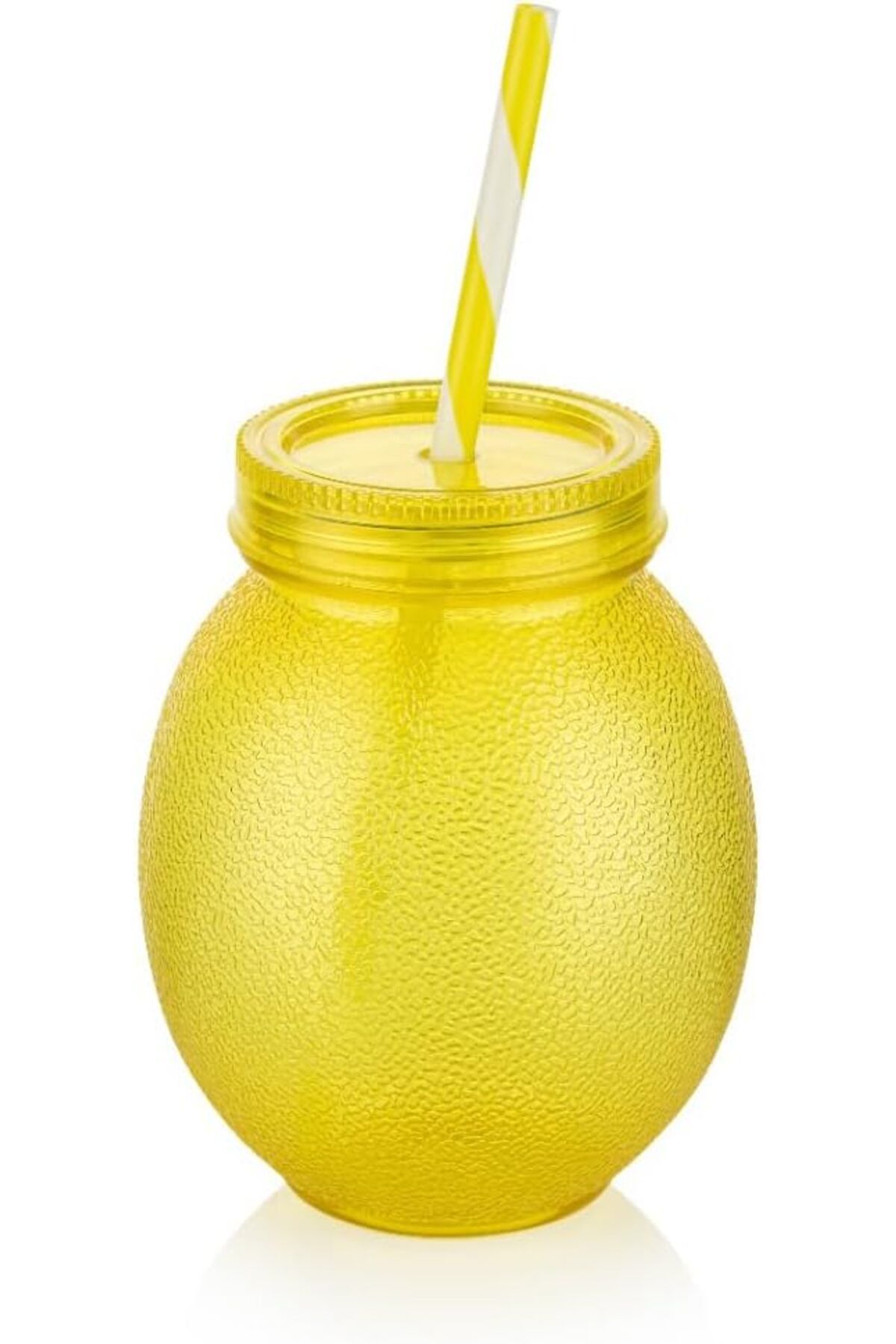 STOREMAX cmllashop Akrilik Limon Pipetli Bardak 650ml | Ferahlatıcı ve Renkli 650ml Akrilik Limon Pipetli