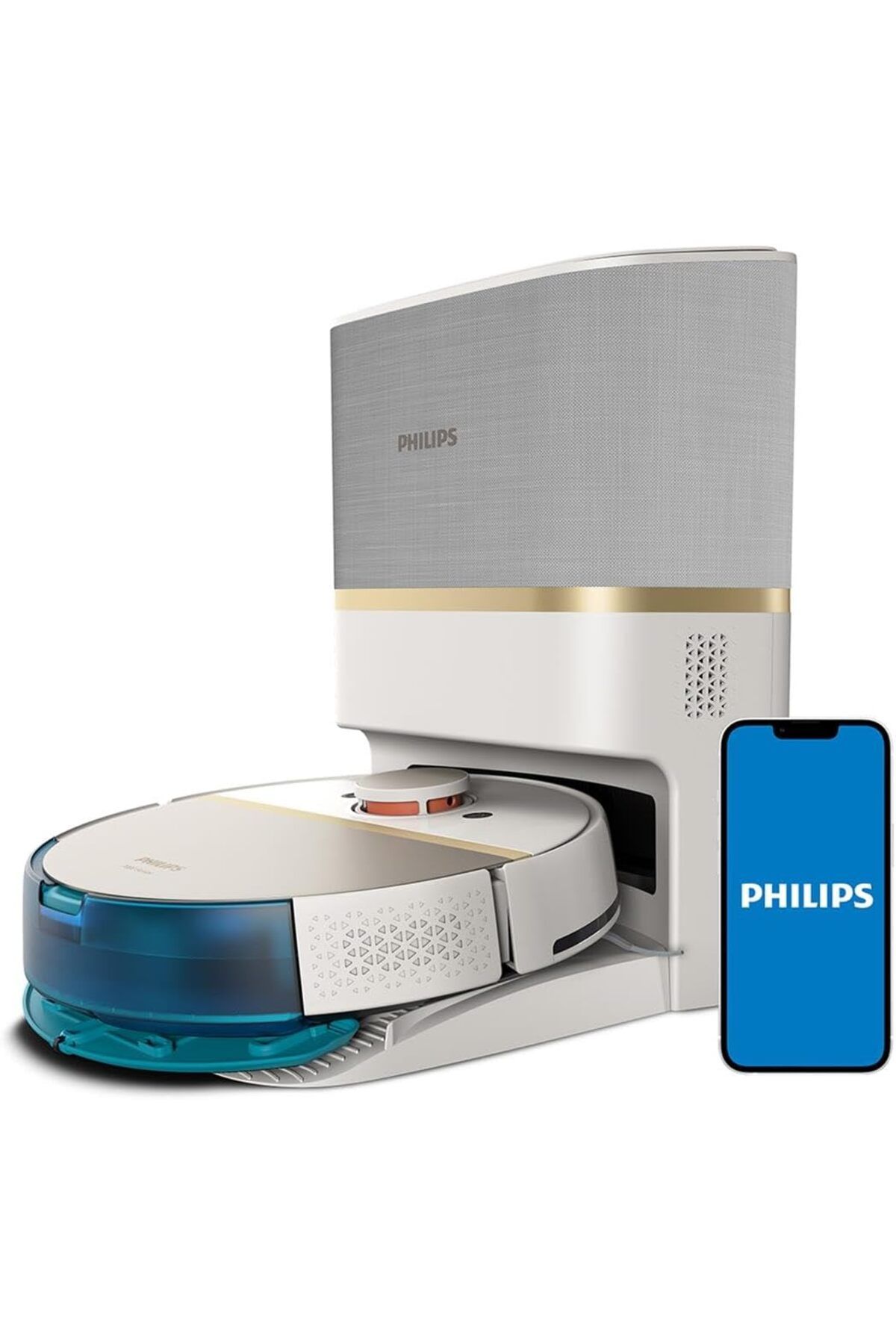 Philips ISLAK+KURU İstasyonlu Aqua 7000 Serisi Temizlik Robotu,5000 Pa  LiDAR, EPA11 Filtre , BEYAZ GOLD