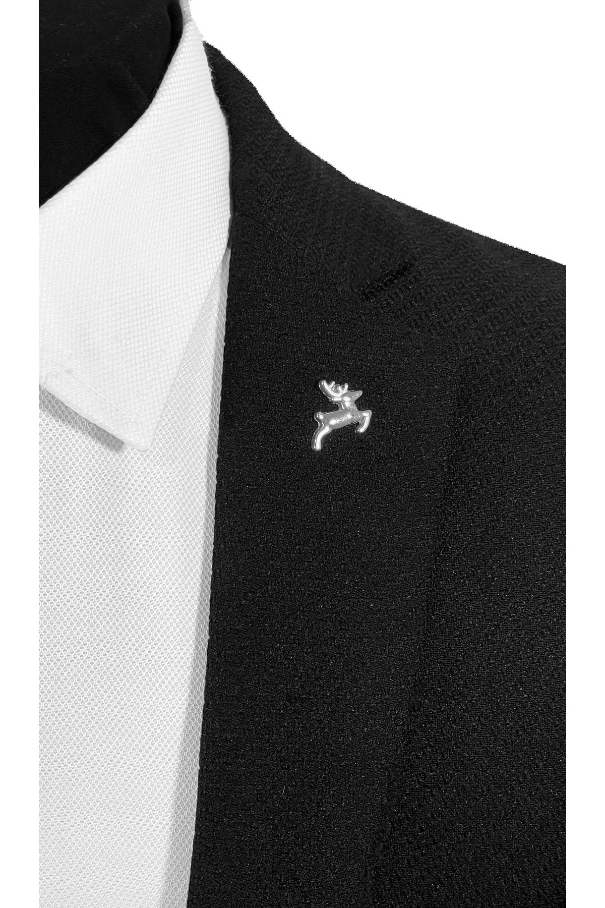  سنجاق سینه یقه کت به رنگ خاکستری نقره‌ای به شکل گوزن