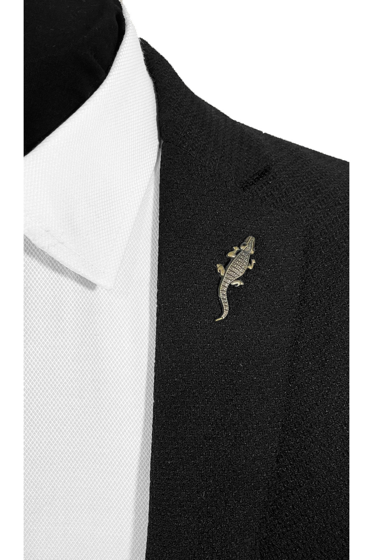  سنجاق سینه یقه کت به رنگ برنز به شکل کروکودیل