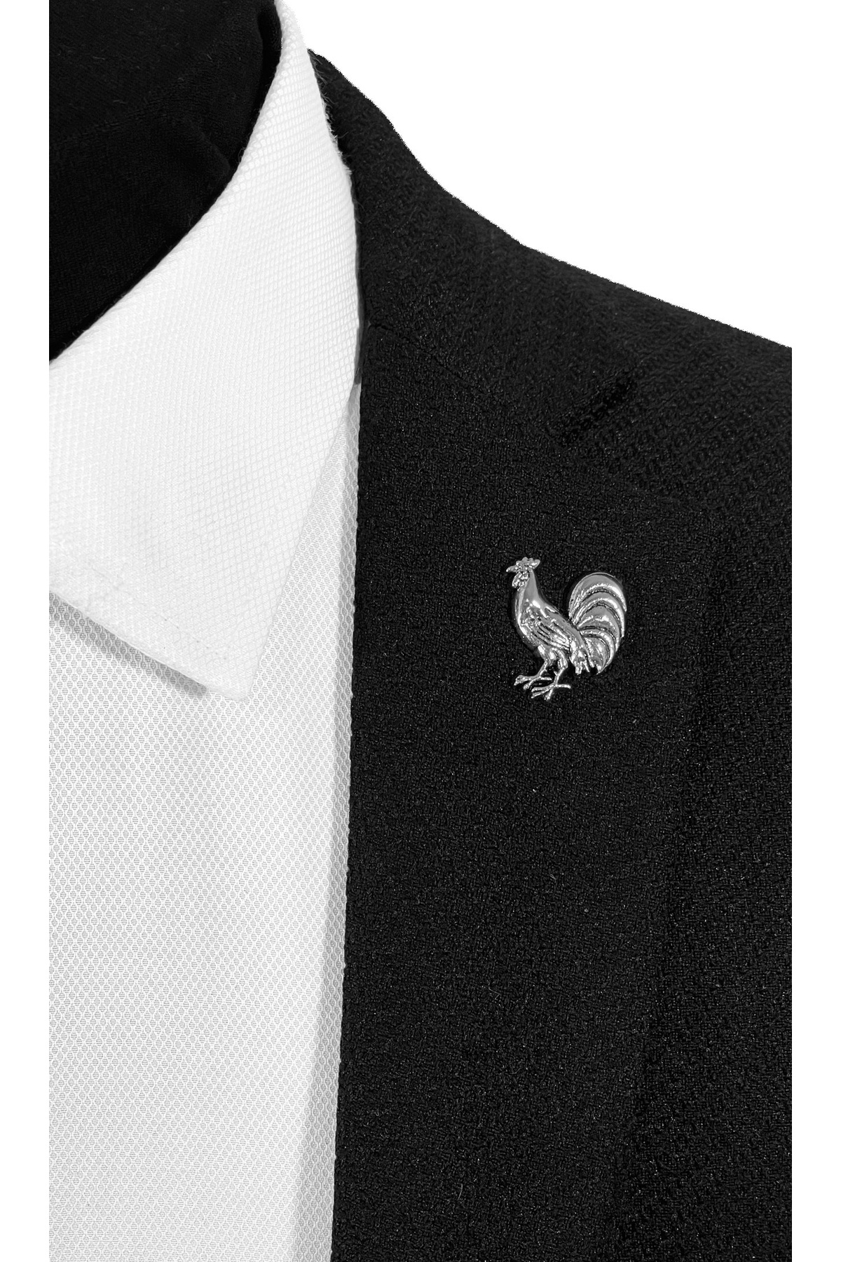  سنجاق سینه یقه کت خاکستری به شکل خروس