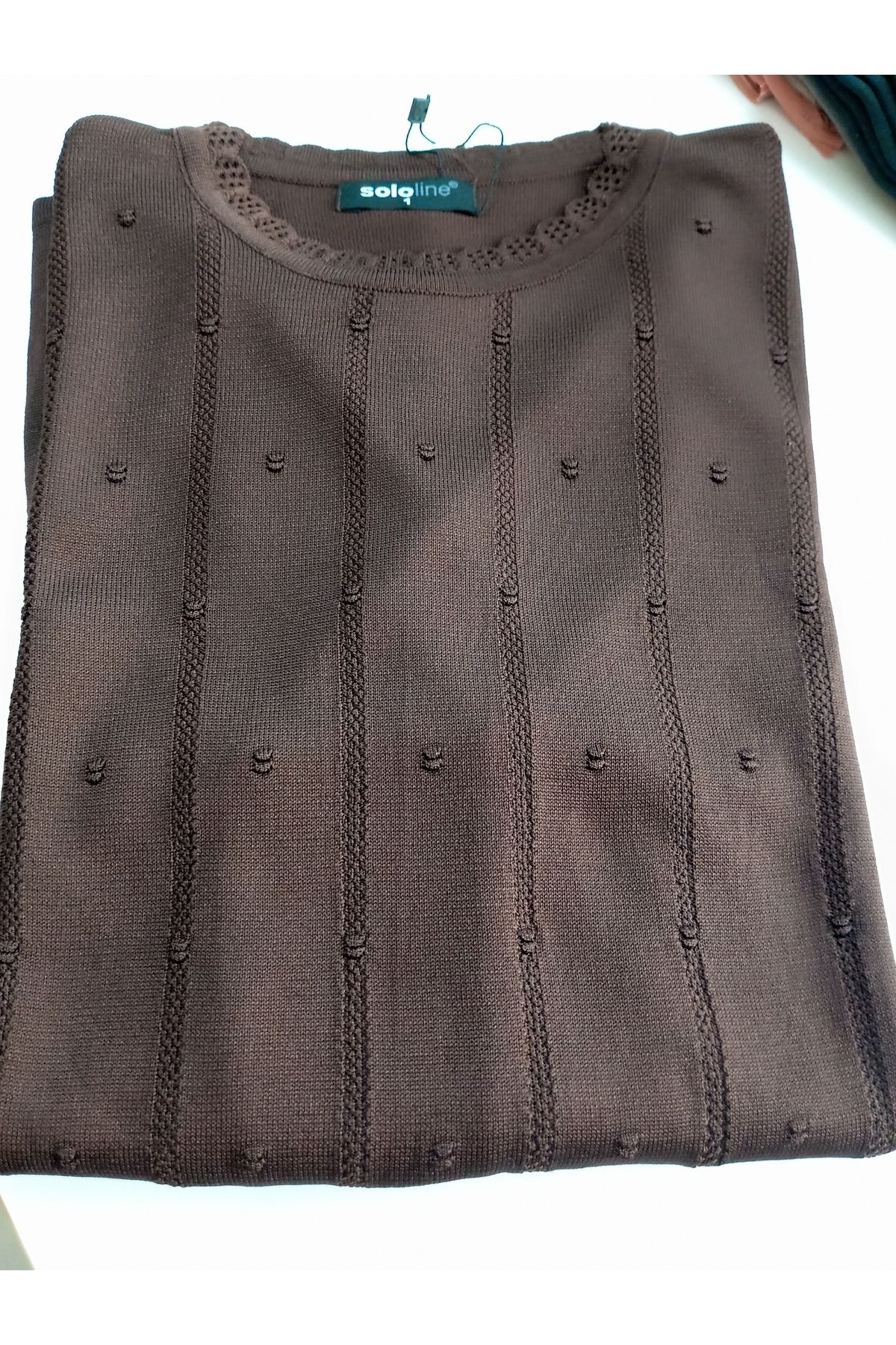 AKŞEN GİYİM-LARGE SIZE LONG SLEEVE THIN CORRATED FABRIC COOL STRING 70 CM SIZE COLLAR WITH LACE 1stQUALITY MOTHER BLUZ 7