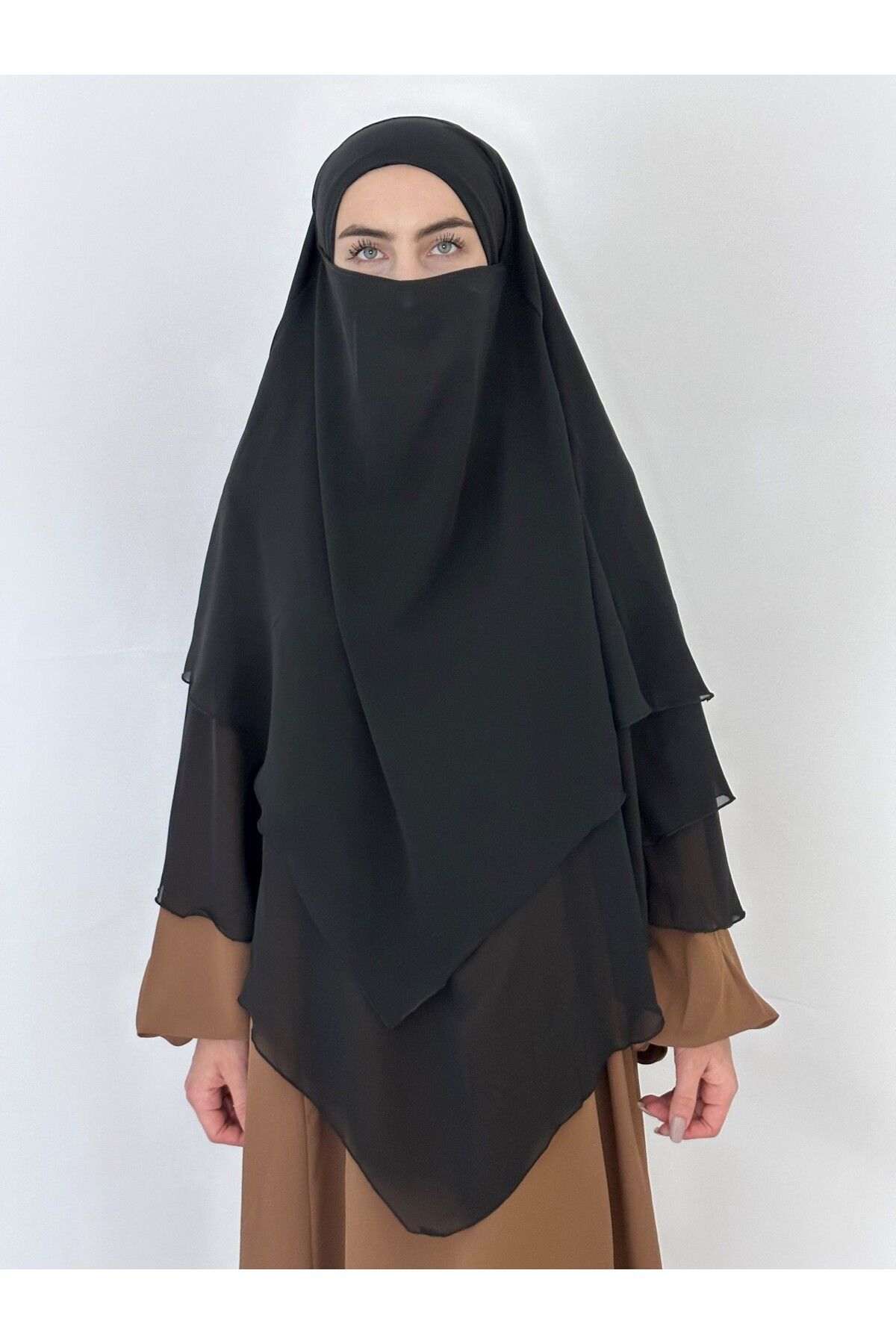 erasra class-Black Siphon Multi-Layer - Lace-Up Kimar Scarf 6
