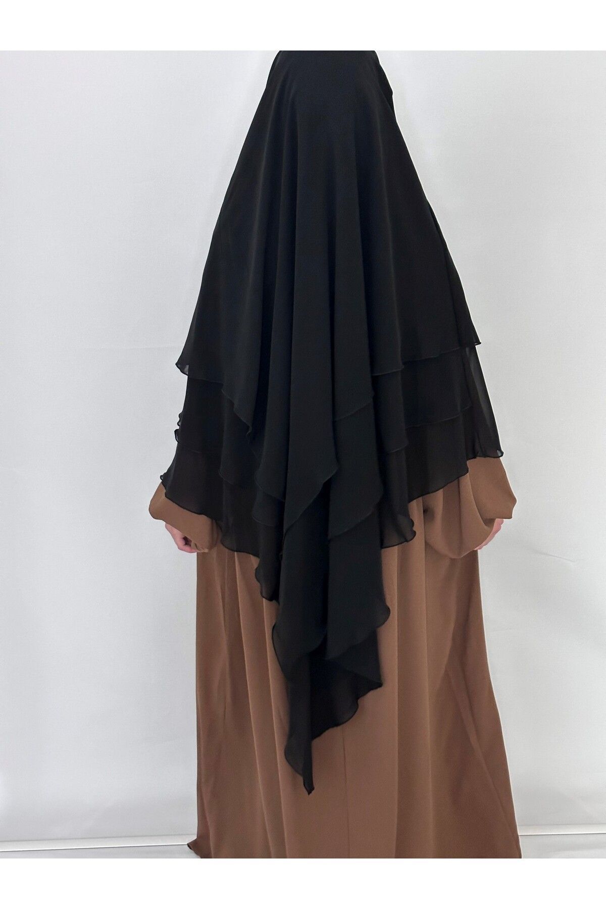 erasra class-Black Siphon Multi-Layer - Lace-Up Kimar Scarf 3
