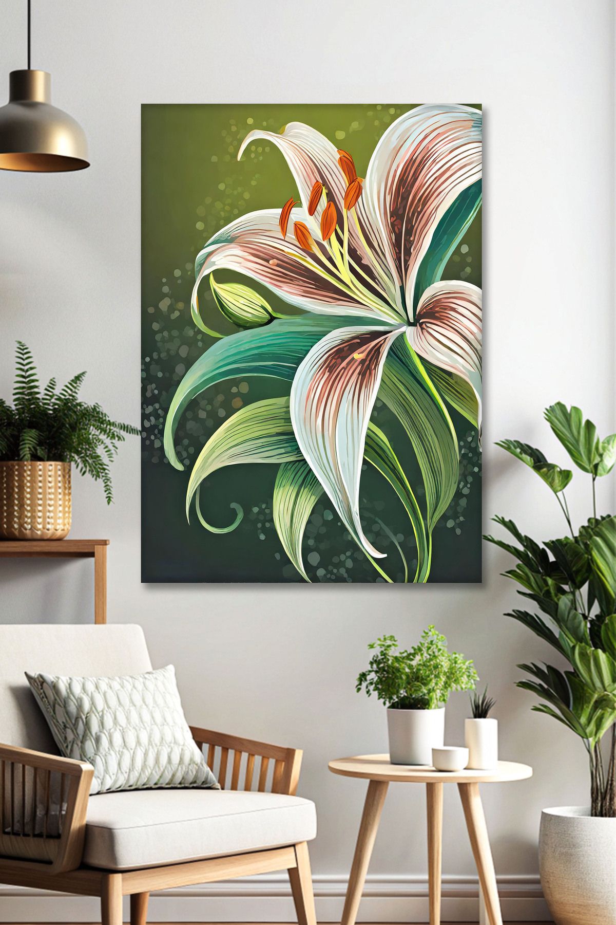 Vividale Zarif Çiçek Modern Kanvas Tablo - Duvar Tablosu - Canvas Tablo - Duvar Dekorasyonu - Çiçekli Tablo