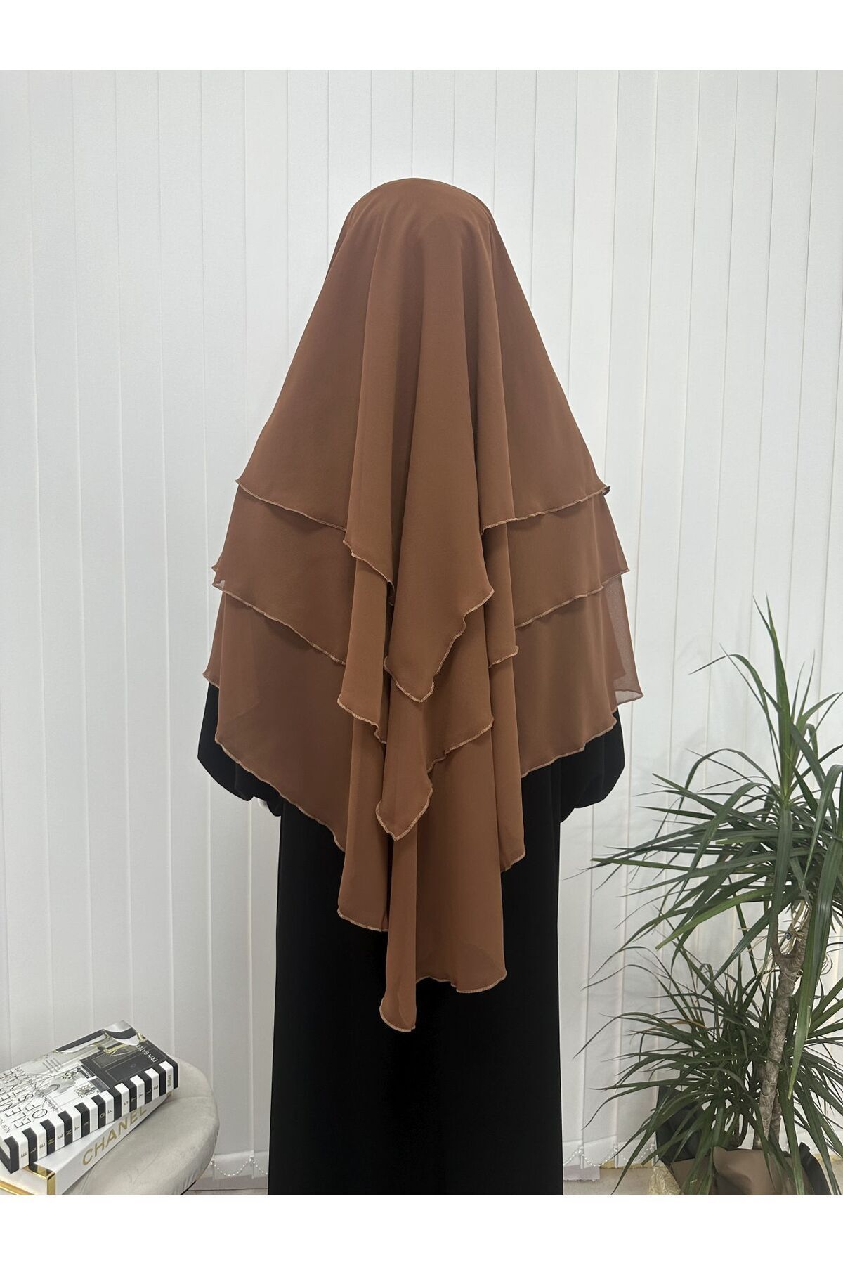 erasra class-Brick Colored Three-Layer Multi-Siphon Souffle Scarf - Lace-Up and Veiled Kimar Ready 4