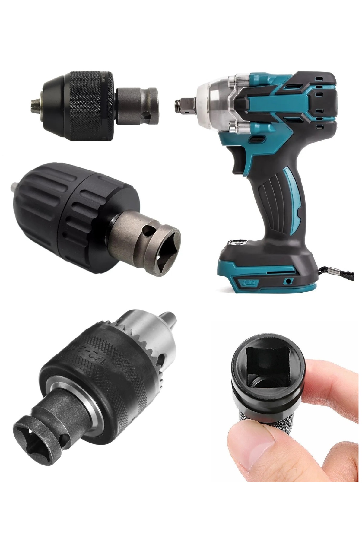 Torklu Somun Sıkma Bijon Sökme Darbeli Matkap için Bits Adaptörü 4lü Set Yaylı Ağır hizmet Mandreni