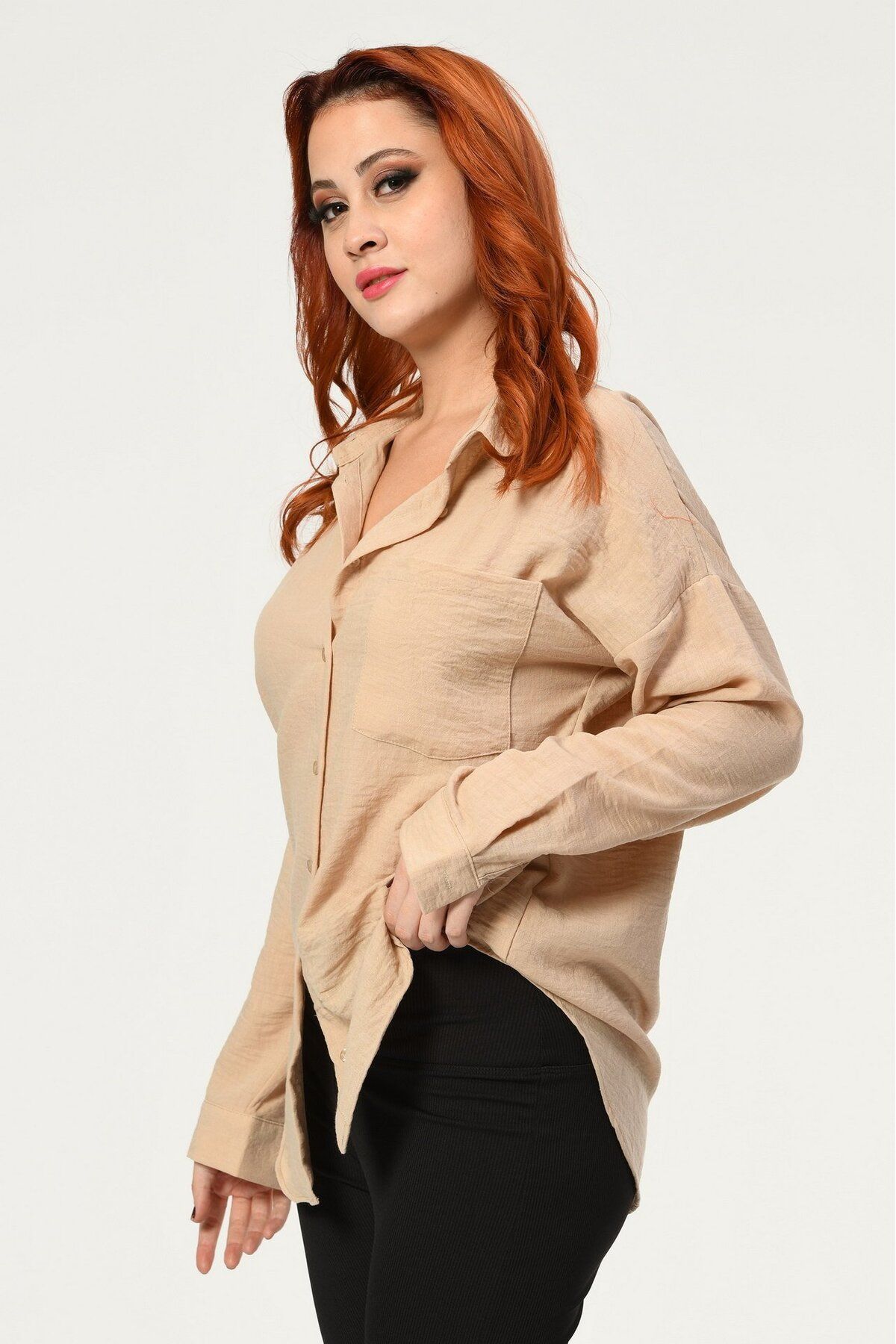 Bigdart-Big Dart Oversize Linen Shirt 6