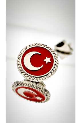 YÖRÜK TASARIM Türk Bayrağı Mineli Fasetli Rozet