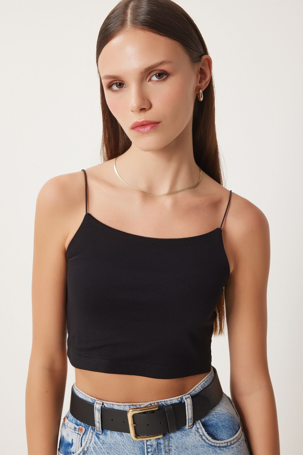 Happiness İstanbul-Dámsky čierno-biely remienok na strunu z noriek 3 Pack Pletený bustier Li00114 7