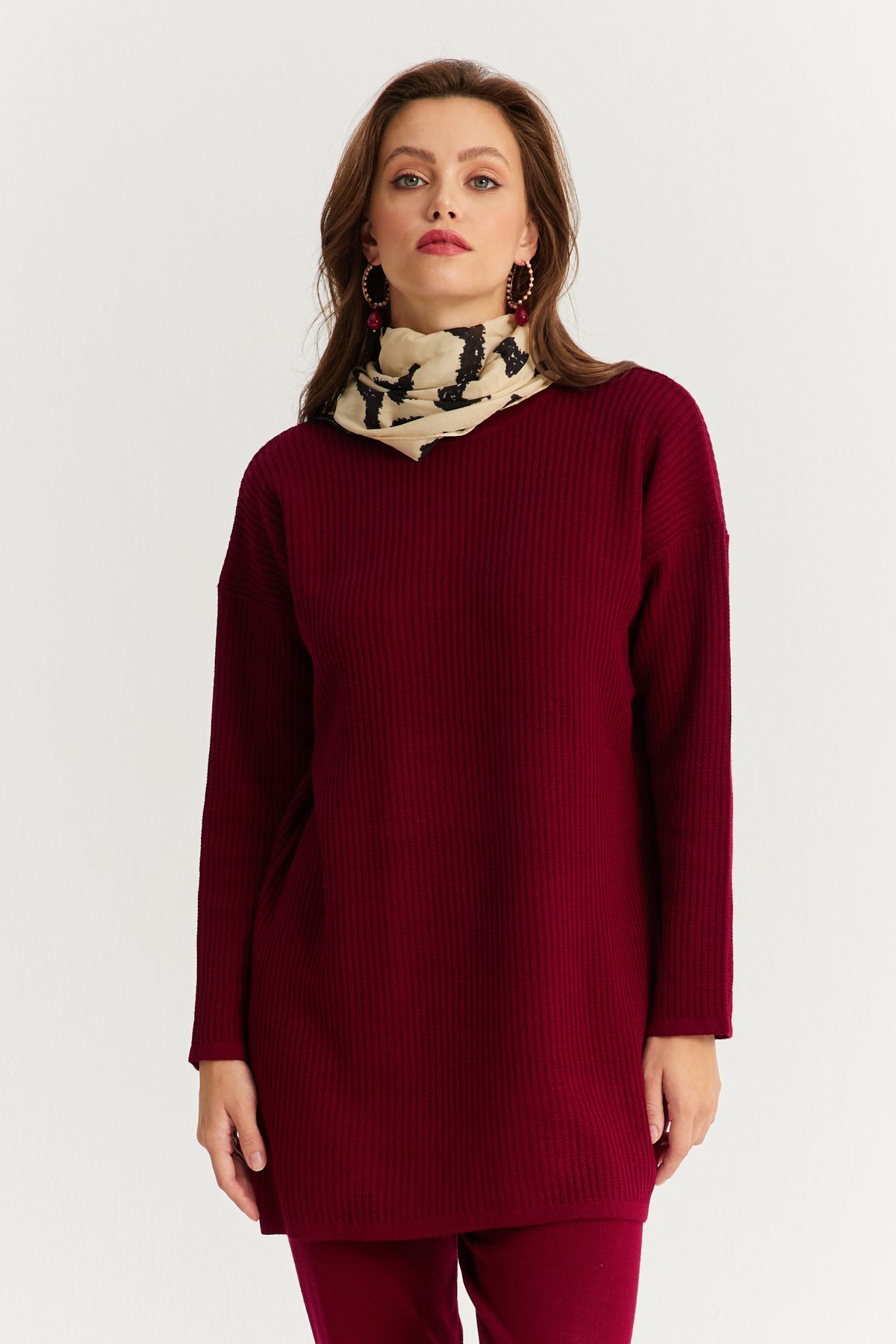 Cool & Modest-Dámská sada pleteniny Claret Red - spodní a horní sada Mnuv9 2