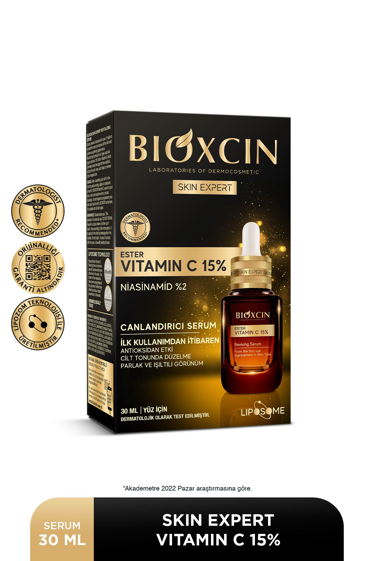 Bioxcin-Vitamin C 15% Revitalizing Serum 30 ml - Ester C Niacinamide (Vitamin B3) 4