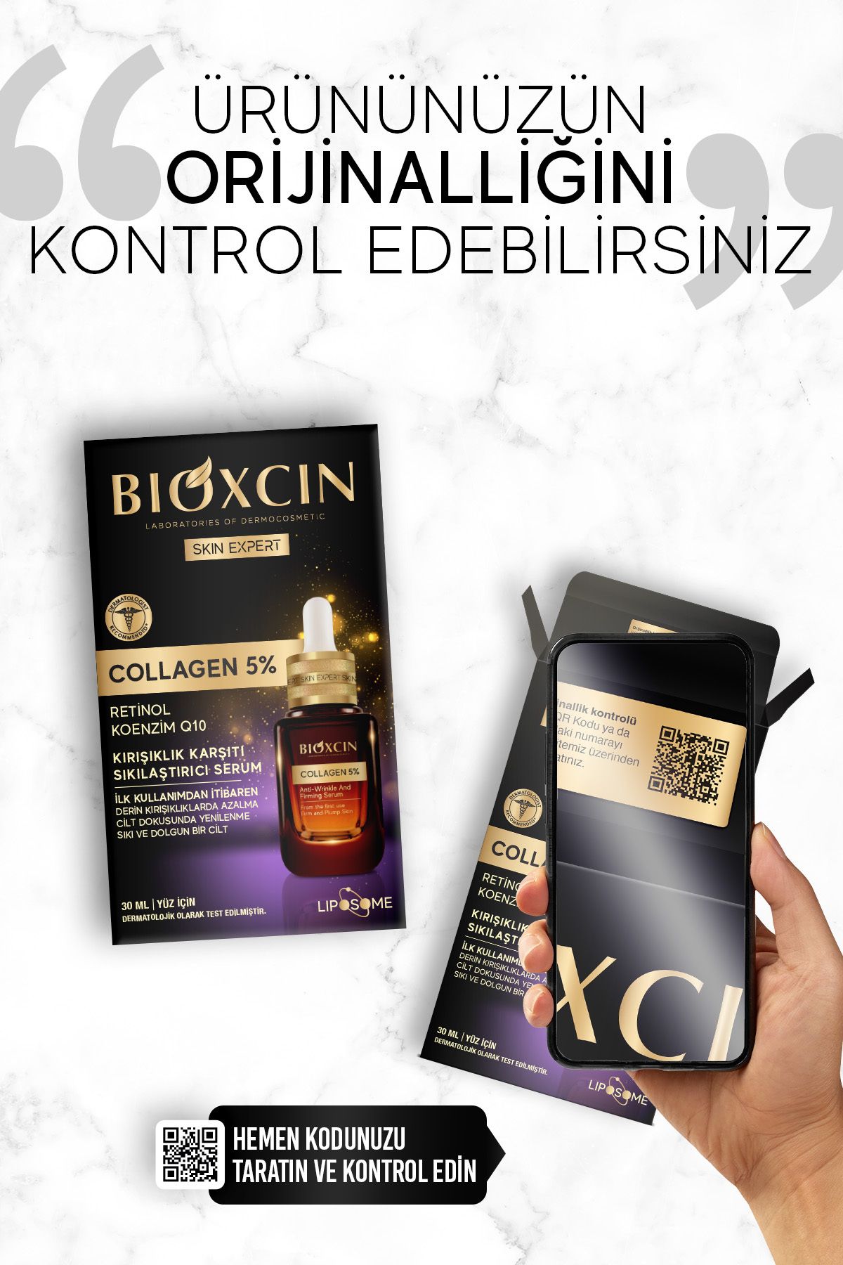 Bioxcin-Collagen 5% Anti-Wrinkle Firming Serum 30 ml - Coenzyme Q10 Retinol 6