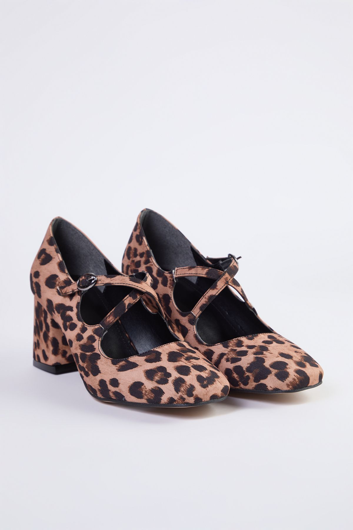 TRENDYOL SHOES-Leopard Print Brown Mary Jane Women's Classic Heeled Shoes Takaw25To00037 3