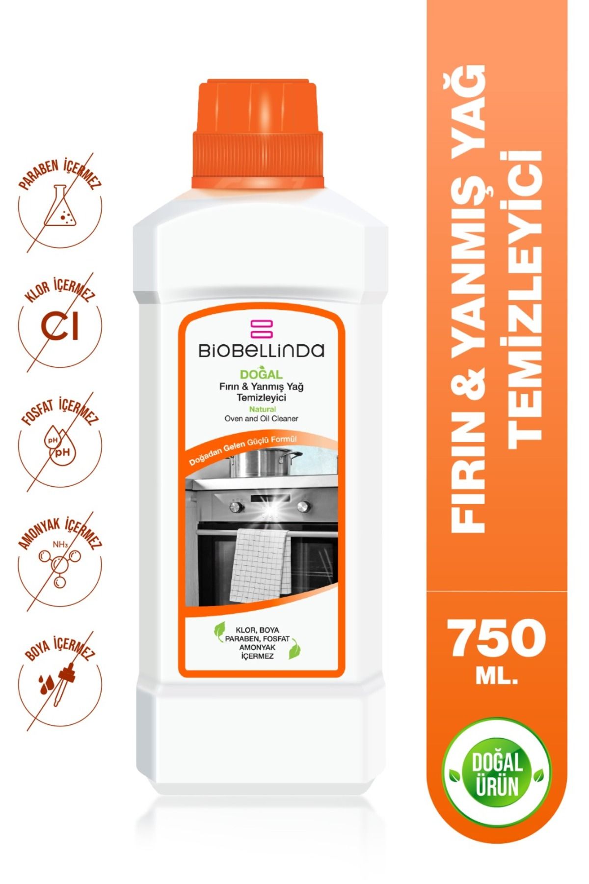 BioBellinda Doğal Fırın Ve Yanmış Yağ Temizleyici 750 ml