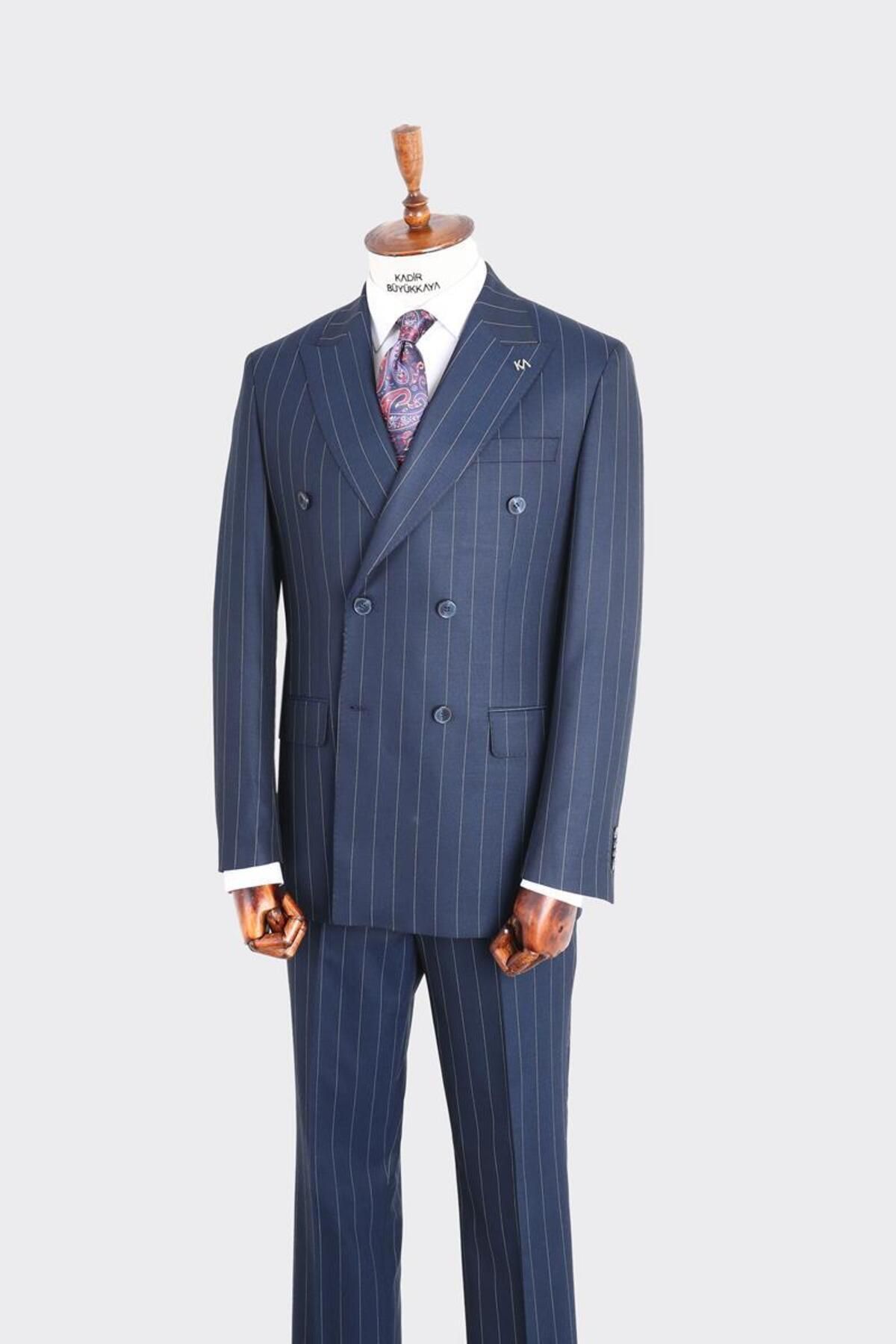 Kadir Büyükkaya-Swallow Collar Double Breasted Men's Suit-Kax1201S 2