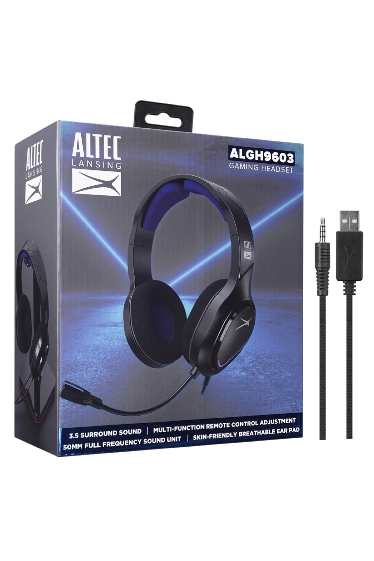 Altec Lansing Algh9603 Siyah Ps4/xbox/mobil Uyumlu Usb 3.5mm Mavi Ledli Gaming Mikrofonlu Kulaklık