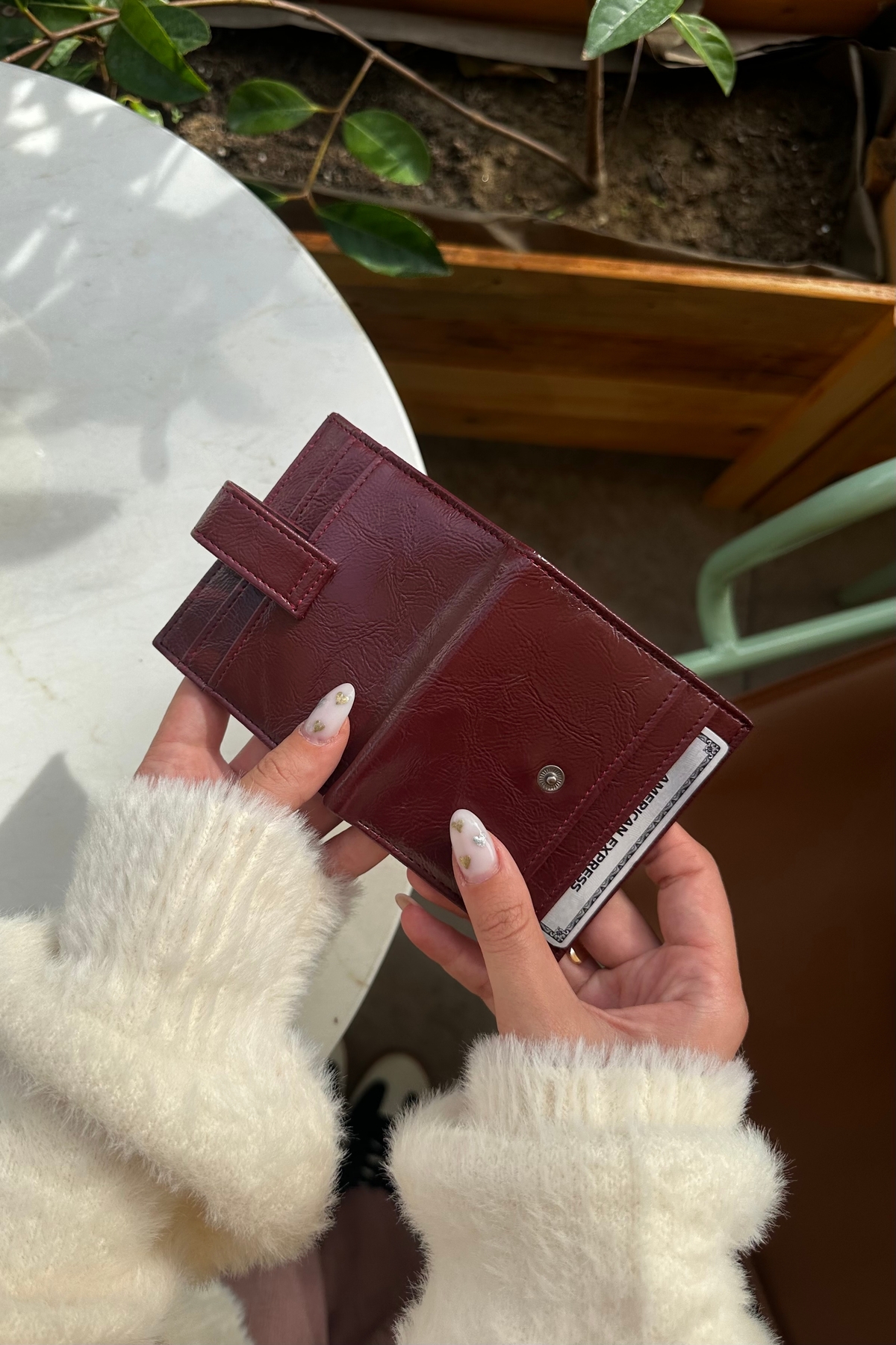 klovi  Bordo Cherry Red Cüzdan - Görsel 3