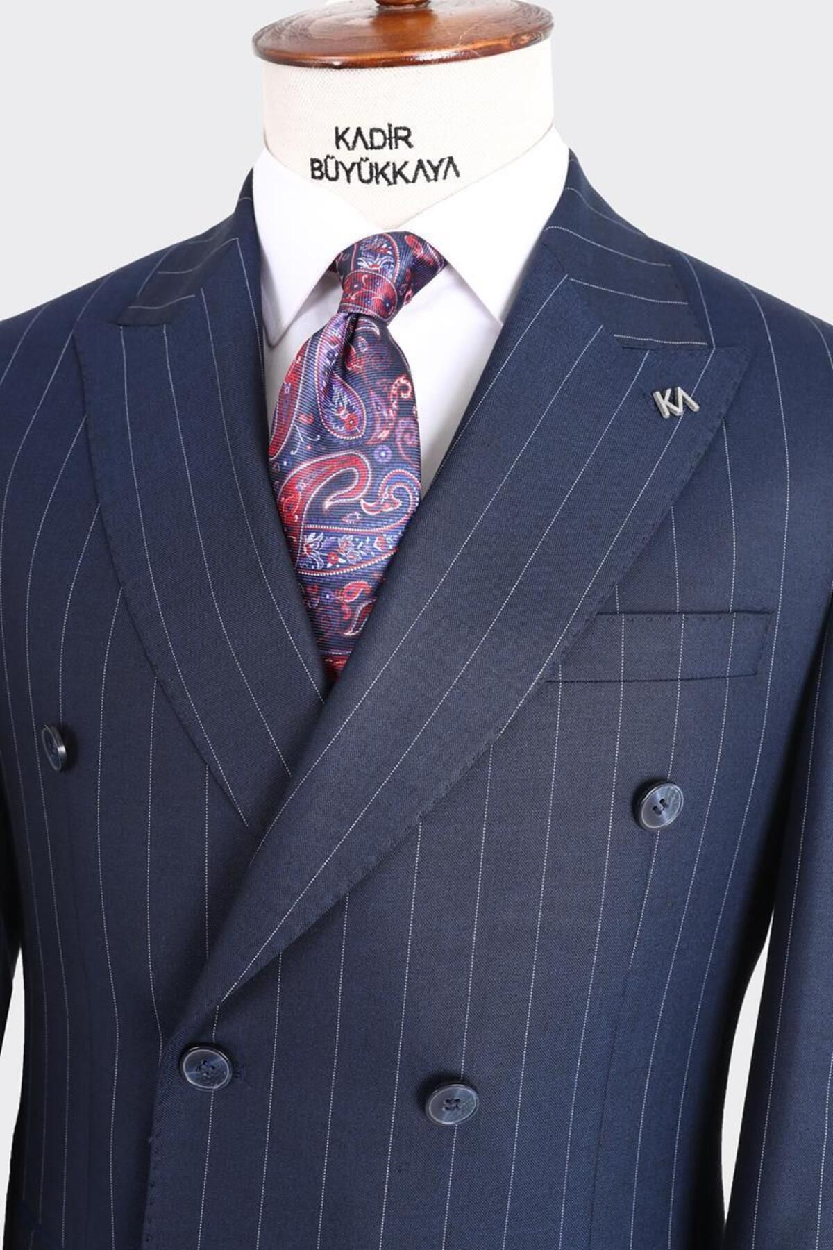 Kadir Büyükkaya-Swallow Collar Double Breasted Men's Suit-Kax1201S 3