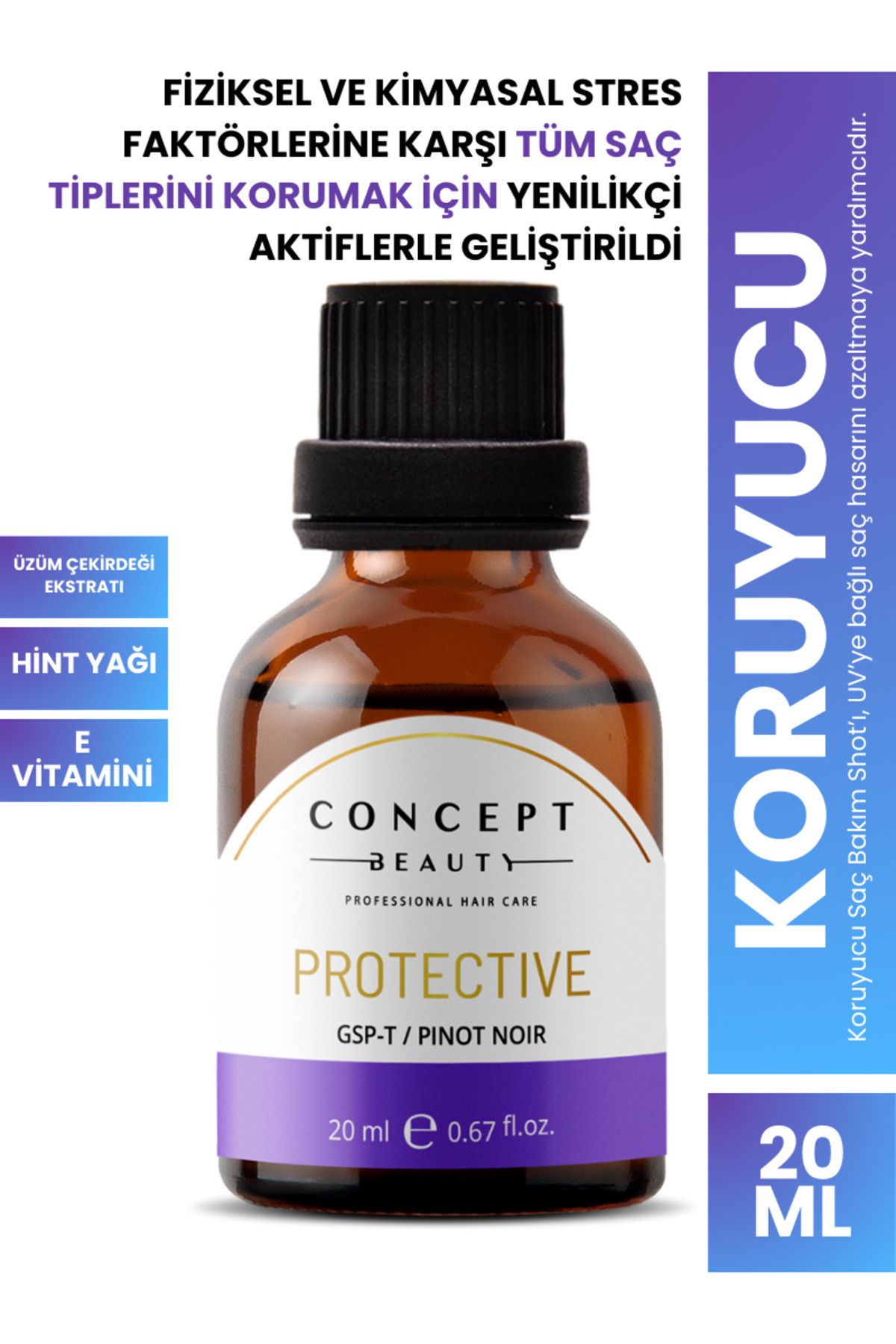 Concept Beauty Koruyucu Saç Bakım Shot'ı - Renk Koruyucu Saç Bakım Serumu ( 20 ML )-1