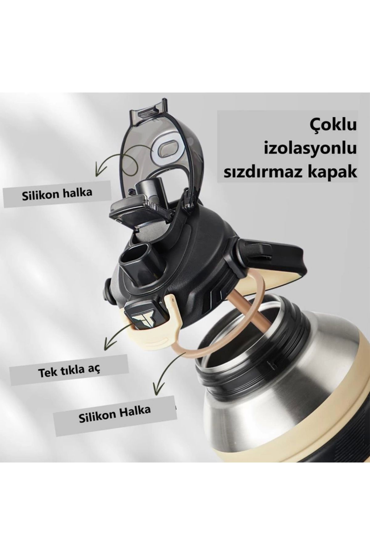 قمقمه کمپ مشکی Vagonlife Steel Thermos T2031 1500ml سیاه TKK