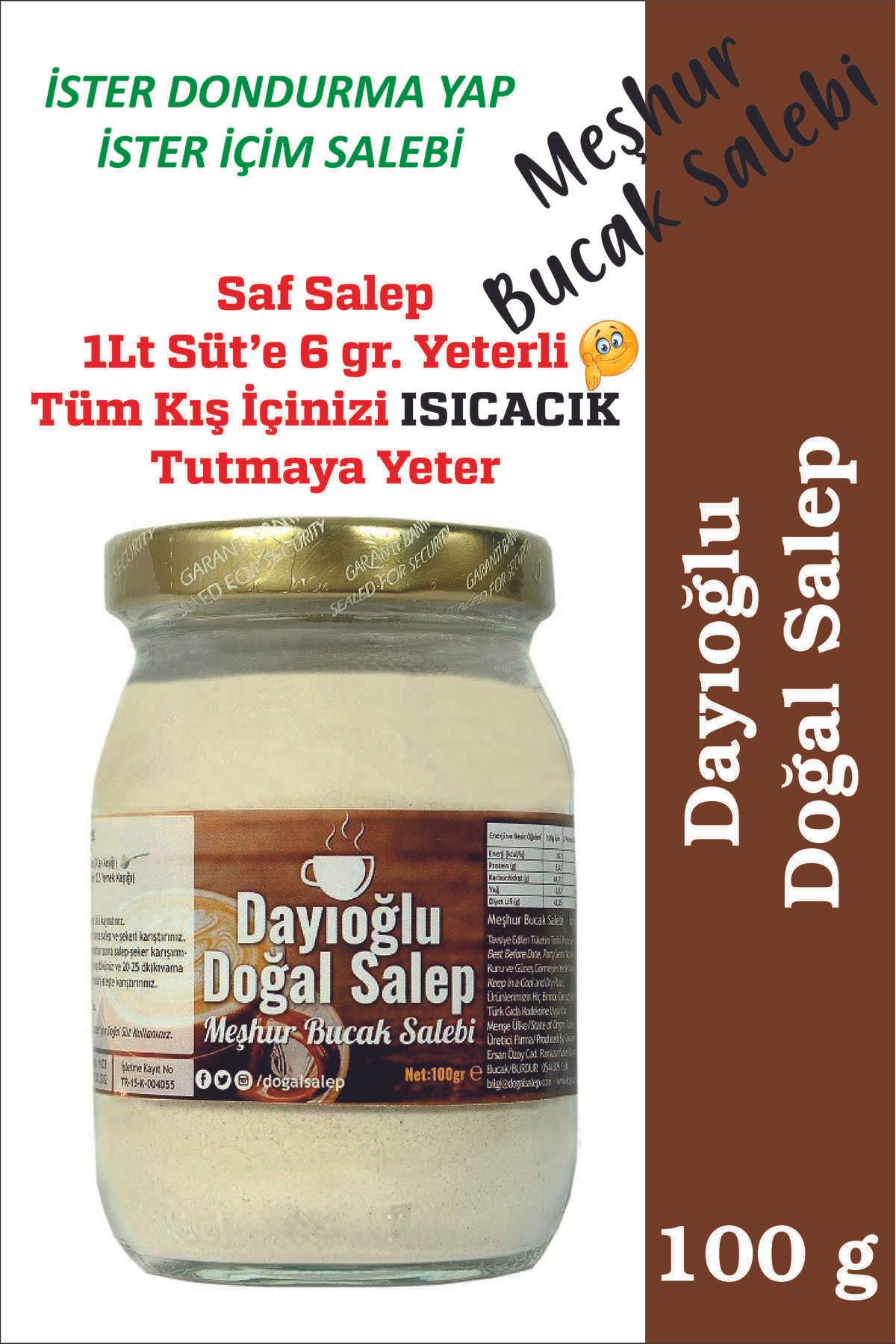 Dayıoğlu Doğal Sahlep Toz Salep Meşhur Bucak Sahlebi Dayıoğlu Dondurmalık Ve Içim Salep 100 gr Salep