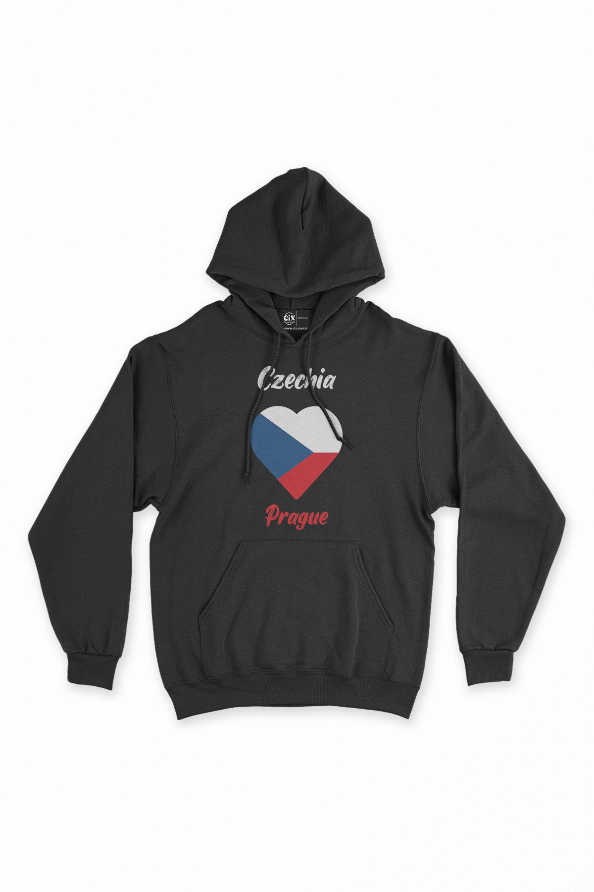 Cix-Prague Czech Republic Flag Heart Black Sweatshirt Hoodie 1