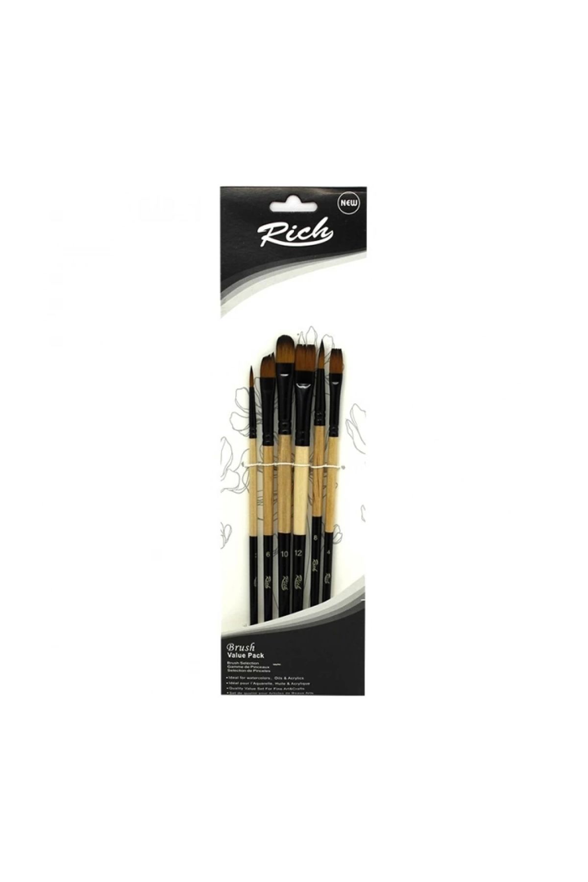 Rich-New Series Set2-71-11221 - 6-Piece Mixed Brush Set 1
