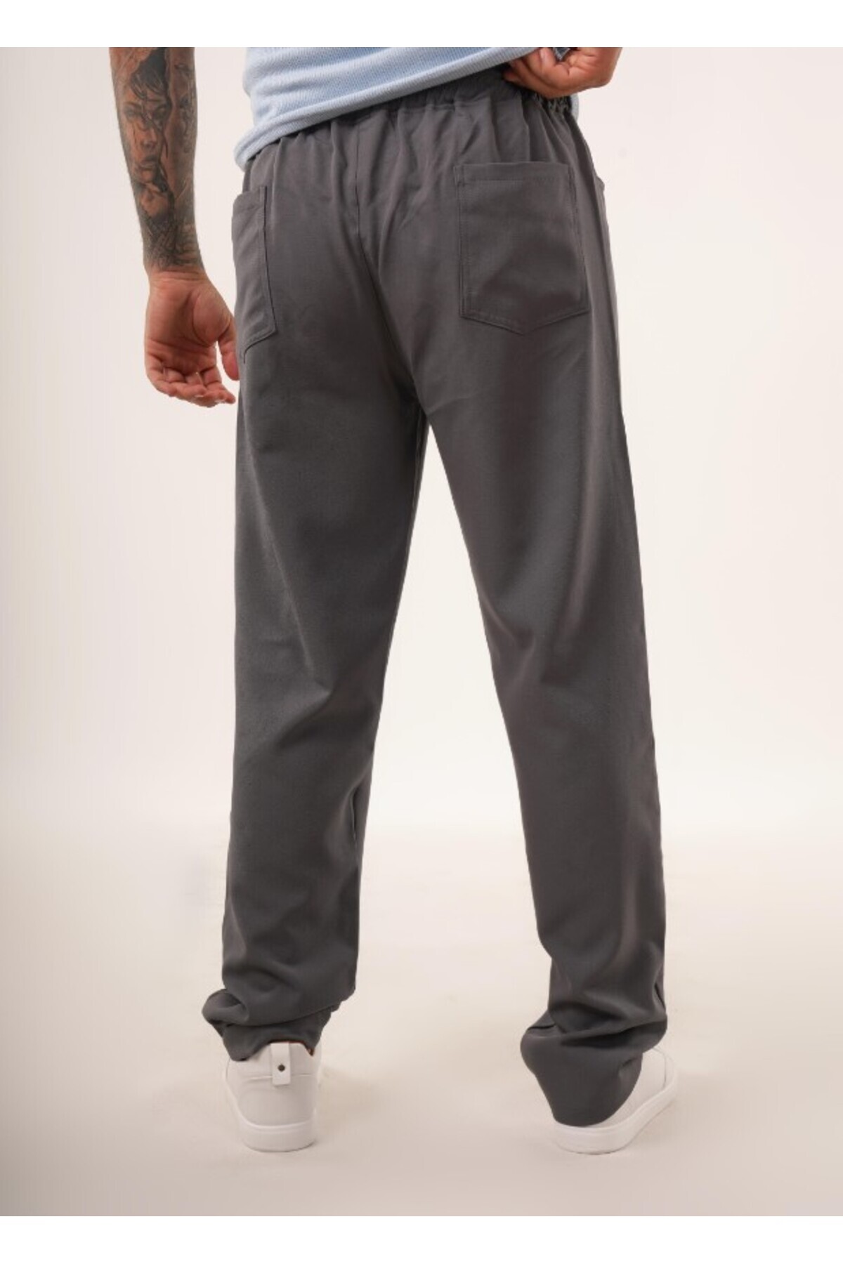 SCSARVİN-Baggy Fabric Anthracite Woven Trousers - Kng 3453 4