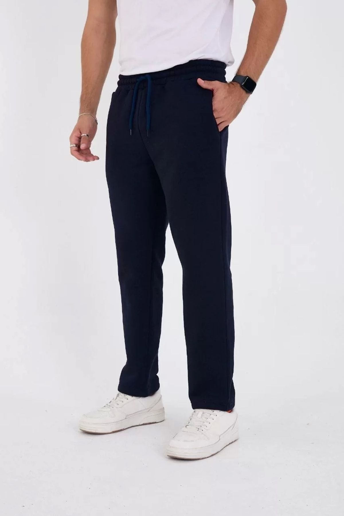 Mirage-Unisex Three Thread Basic Sweatpants - Navy Blue 7