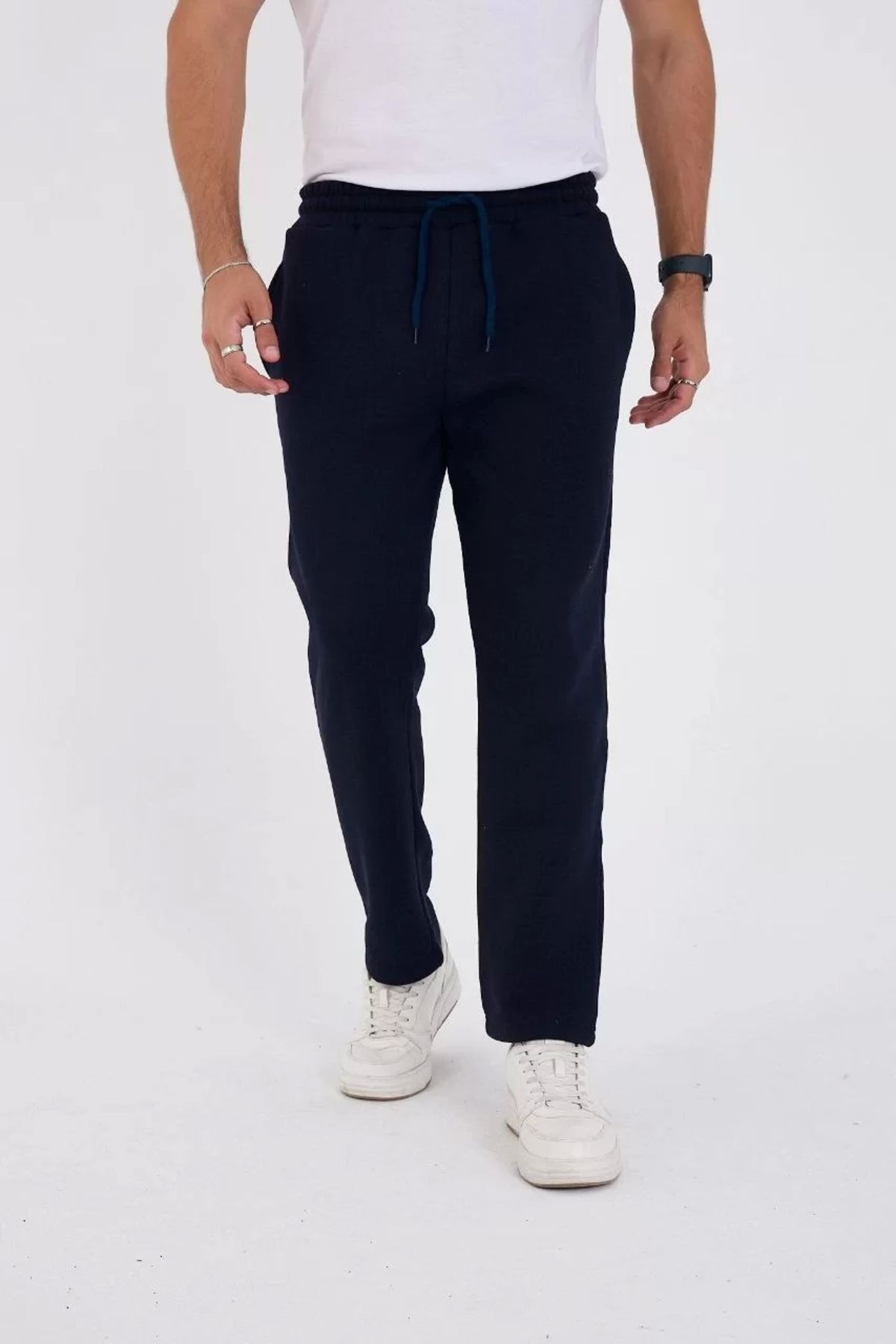 Mirage-Unisex Three Thread Basic Sweatpants - Navy Blue 1